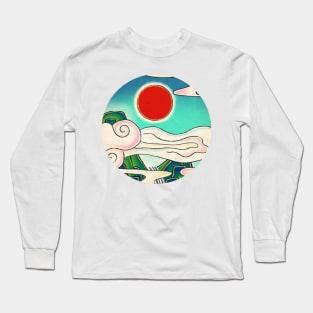 Minhwa: Sunrise (Korean traditional/folk art) Long Sleeve T-Shirt